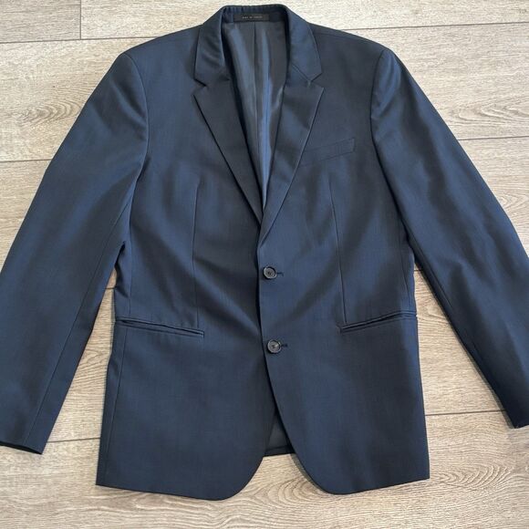Hugo Boss Blazer Halsey2/Merrill2 Mens 40R Wool Blend Navy Blue Sport Coat - Picture 1 of 13
